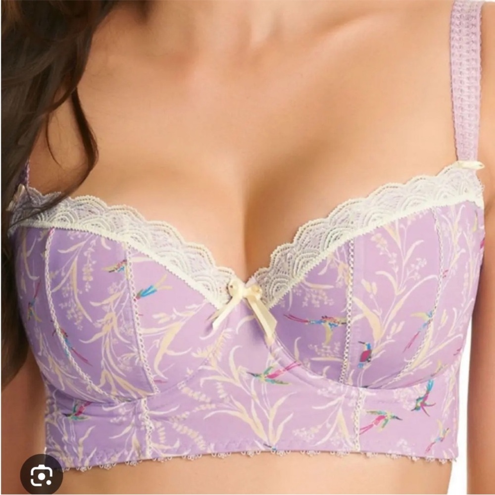 ๐๐ฆ FREYA Lilac Longline Bra - 30F - Bird Print ๐ฆ๐ - Picture 3 of 10